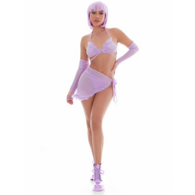 Feeling Fuzzy Lilac Festival Set incl Pasties S/M - OSAS