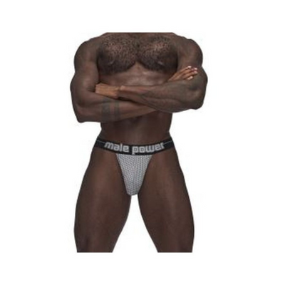 Male Power Sexagon Strappy Ring Jock Grey L/XL