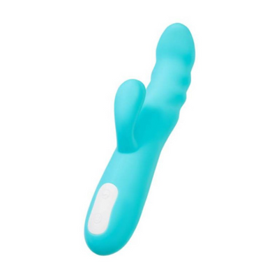 JOS Merry Swirl Rabbit-Vibrator mit rotierendem Schaft, Blau