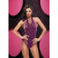 Bling Bling Fishnet Bodysuit Purple