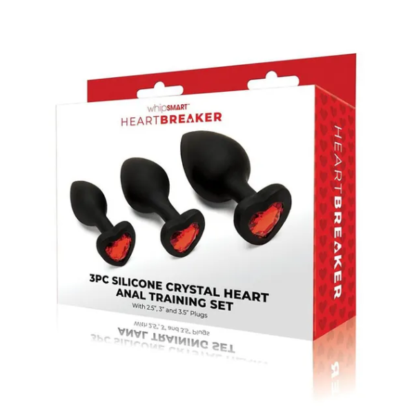 WhipSmart Heartbreaker 3pc Silicone Crystal Heart Anal Training Set - OSAS