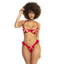 Lace Cut Out Set 2 Pc Red