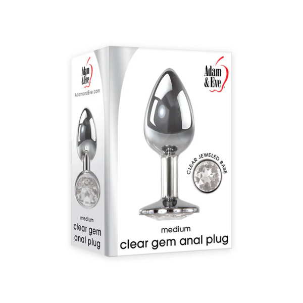 Adam & Eve Clear Gem Anal Plug Medium - One Stop Adult Shop