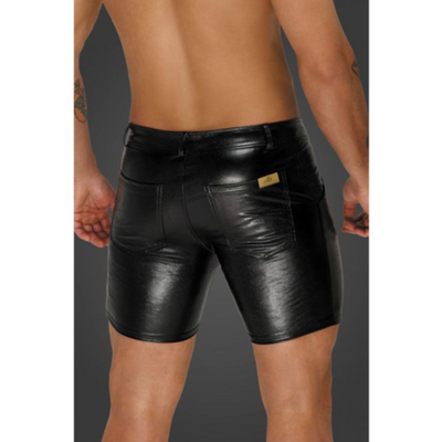 Snake Wetlook Mid Length Shorts with Back Pockets