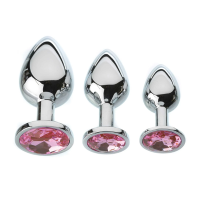 Adam & Eve Pink Gem Anal Plug Set - One Stop Adult Shop