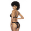 Flower Lace 2 Pc Set Black L/XL - One Stop Adult Shop