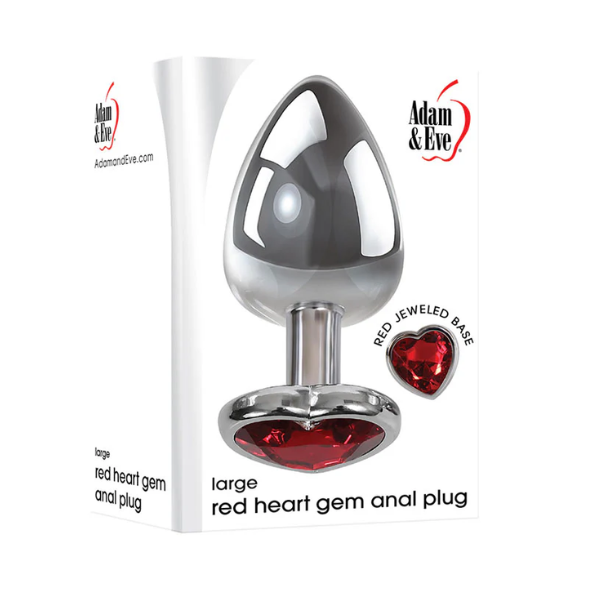 Adam & Eve Red Heart Gen Anal Plug Large - One Stop Adult Shop