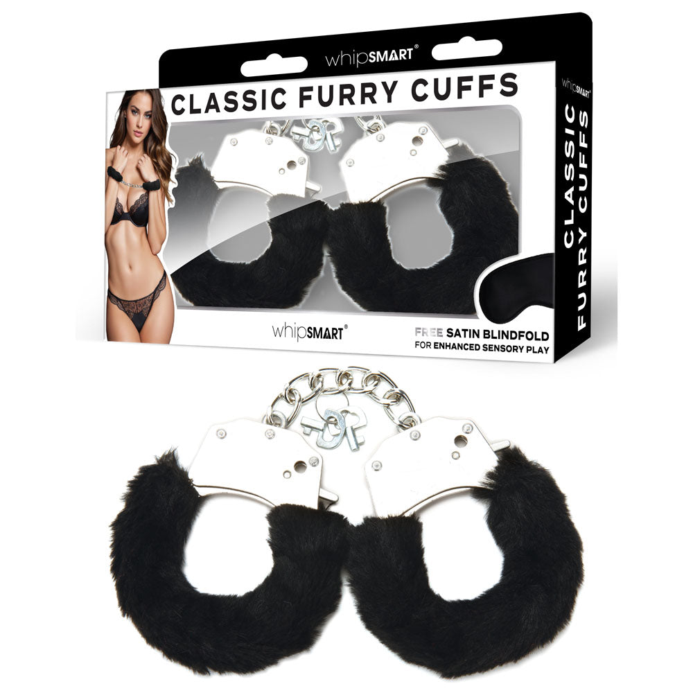 WhipSmart Classic Furry Cuffs Black - OSAS