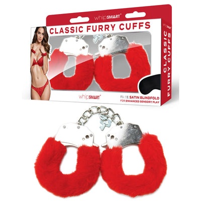 WhipSmart Classic Furry Cuffs Red - OSAS