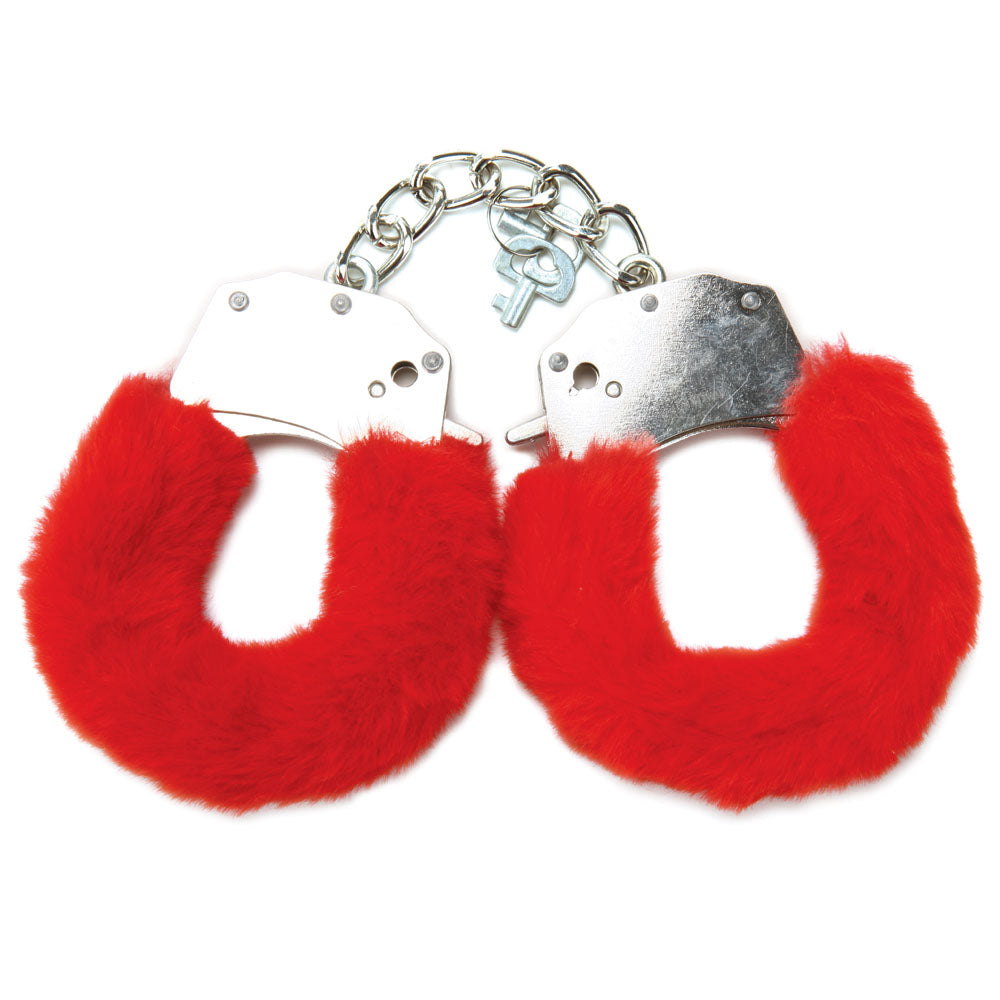 WhipSmart Classic Furry Cuffs Red - OSAS