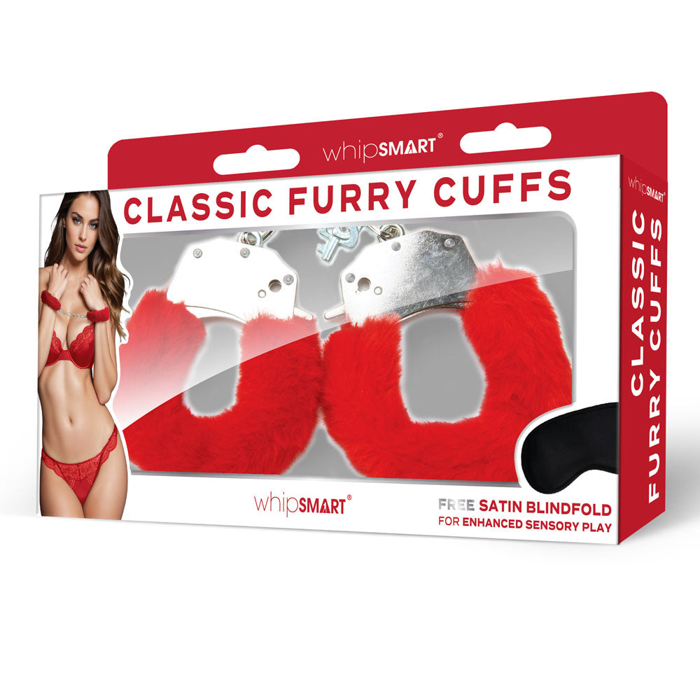 WhipSmart Classic Furry Cuffs Red - OSAS