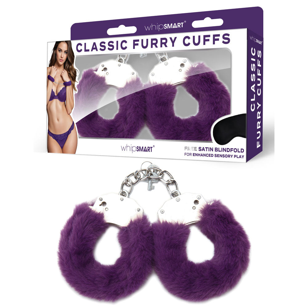 WhipSmart Classic Furry Cuffs Purple - OSAS