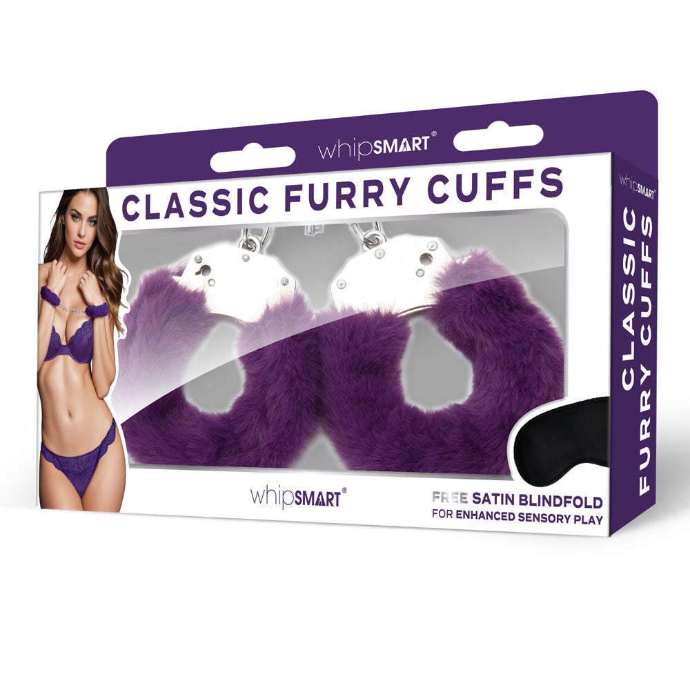 WhipSmart Classic Furry Cuffs Purple - OSAS