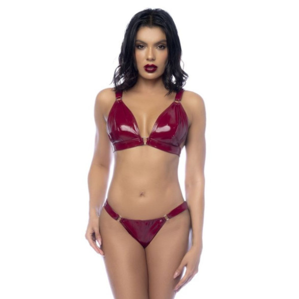 Wet Look Vinyl 2pc Set Gloss Wine L - OSAS