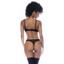 Wet Look w Sheer Mesh 2pc Set Black L/XL - OSAS