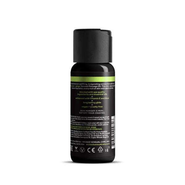 Wicked Sensual Massage Oil Lemongrass & Ginger 120ml - One Stop Adult Shop