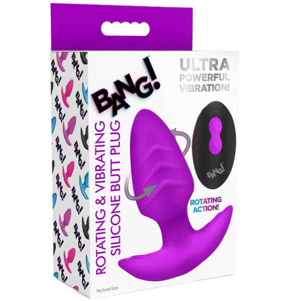 Rotating & Vibrating Silicone Butt Plug w/ Remote - OSAS