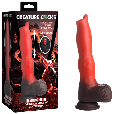 Ramming Hound Thrusting & Vibrating Silicone Dildo - OSAS