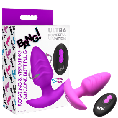 Rotating & Vibrating Silicone Butt Plug w/ Remote - OSAS