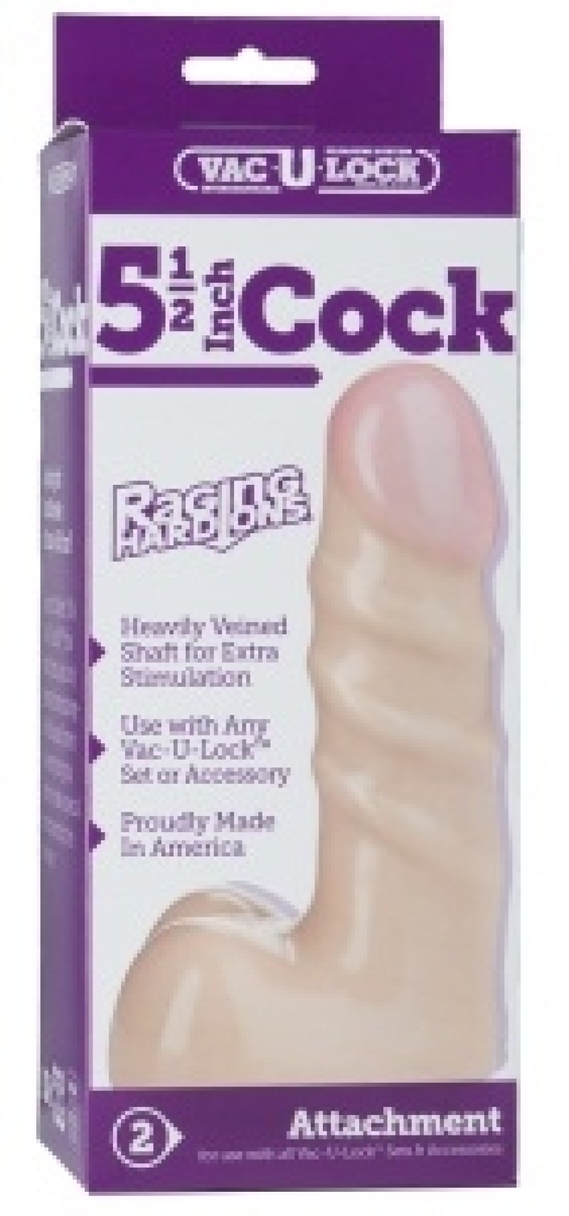 Vac-U-Lock 5.5" Raging Hard-On Cock