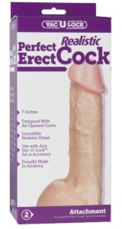Vac-U-Lock 7" Perfect Erect Realistic Cock