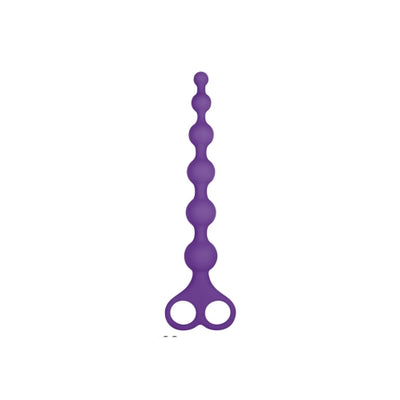 8in Ribbed Silicone Anal Beads Purple - OSAS