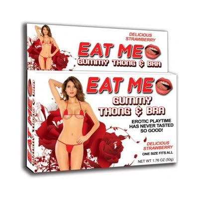 Eat Me Gummy Thong & Bra Strawberry - OSAS