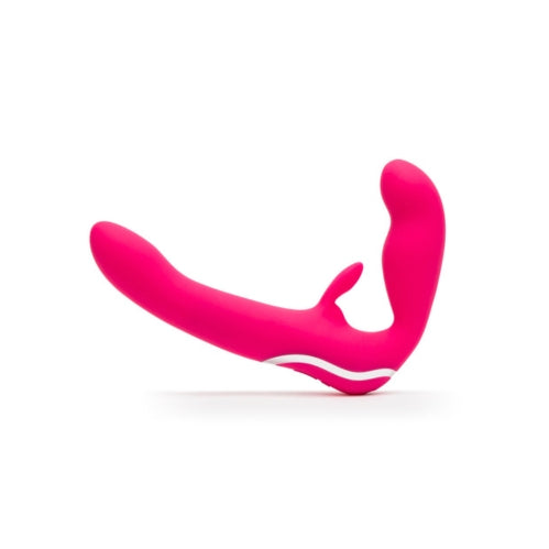 Happy Rabbit Vibrating Strapless Strap On Pink