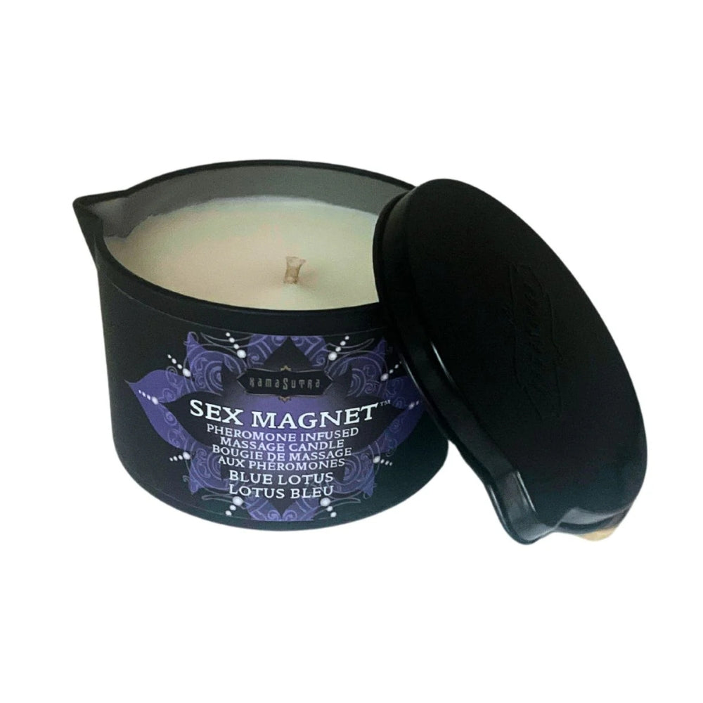 Sex Magnet Massage Candle With Pour Spout Blue Lotus 170g