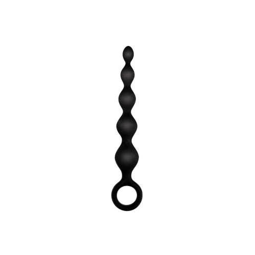 5.5" Ribbed Silicone Anal Beads Black