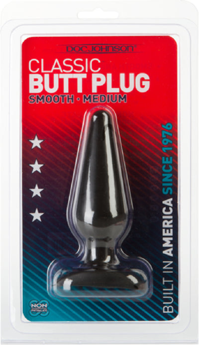 Butt Plug Smooth Medium Black - One Stop Adult Shop