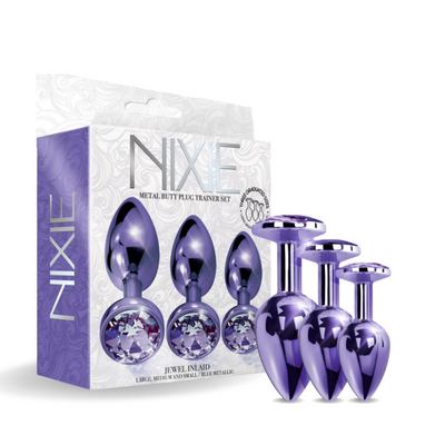 NIXIE Metal Butt Plug Trainer Set Metallic Purple - One Stop Adult Shop