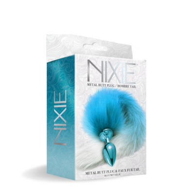 NIXIE Metal Butt Plug With Tail Metallic Blue - One Stop Adult Shop