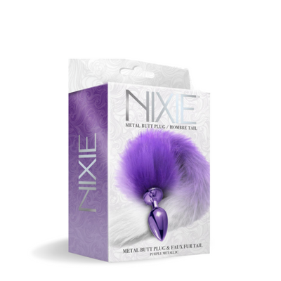 NIXIE Metal Butt Plug With Tail Metallic Purple - One Stop Adult Shop