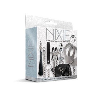 NIXIE Interchangeable 8 Piece Bondage Kit Silver - One Stop Adult Shop