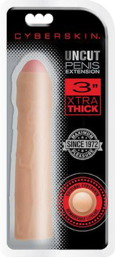 Cyberskin 3" Xtra Uncut Transformer Penis Extension Flesh - One Stop Adult Shop
