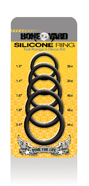 Boneyard Silicone Ring 5 Pcs Kit Black - One Stop Adult Shop