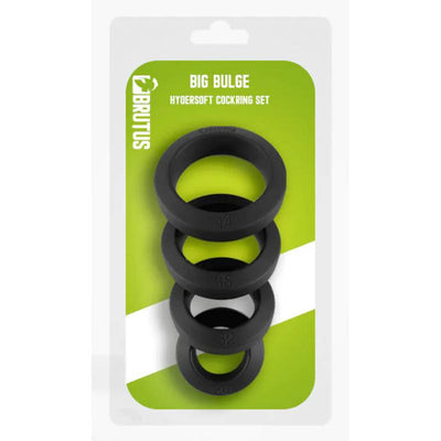 Brutus Big Bulge Silicone Cock Ring 4 Pc Set - One Stop Adult Shop