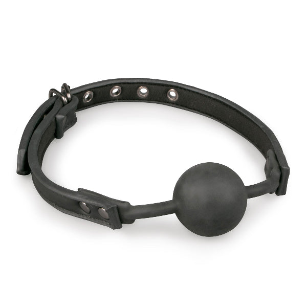 EasyToys - Ball Gag With Silicone Ball (Black) - One Stop Adult Shop