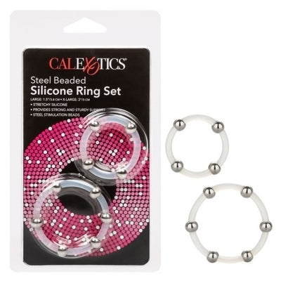 Steel Beaded Silicone Ring Set - One Stop Adult Shop