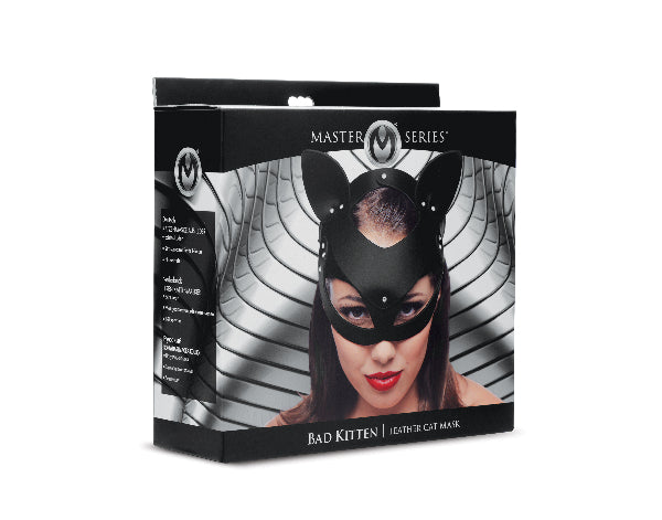 Master Series - Bad Kitten Leather Cat Mask - One Stop Adult Shop