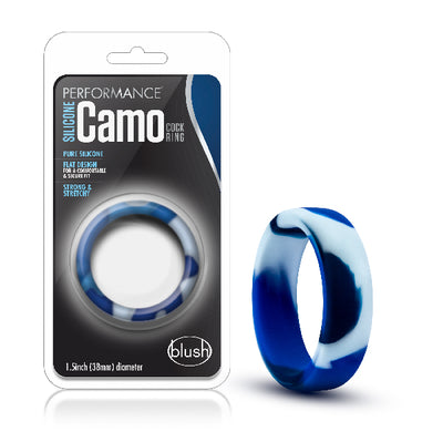 Performance Silicone Camo Cock Ring Blue Camoflauge - One Stop Adult Shop