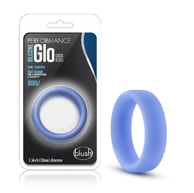 Performance Silicone Glo Cock Ring Blue Glow - One Stop Adult Shop