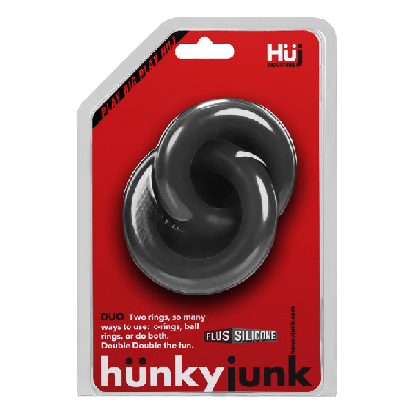 DUO Linked Cock/Ball Rings by Hunkyjunk Tar - One Stop Adult Shop