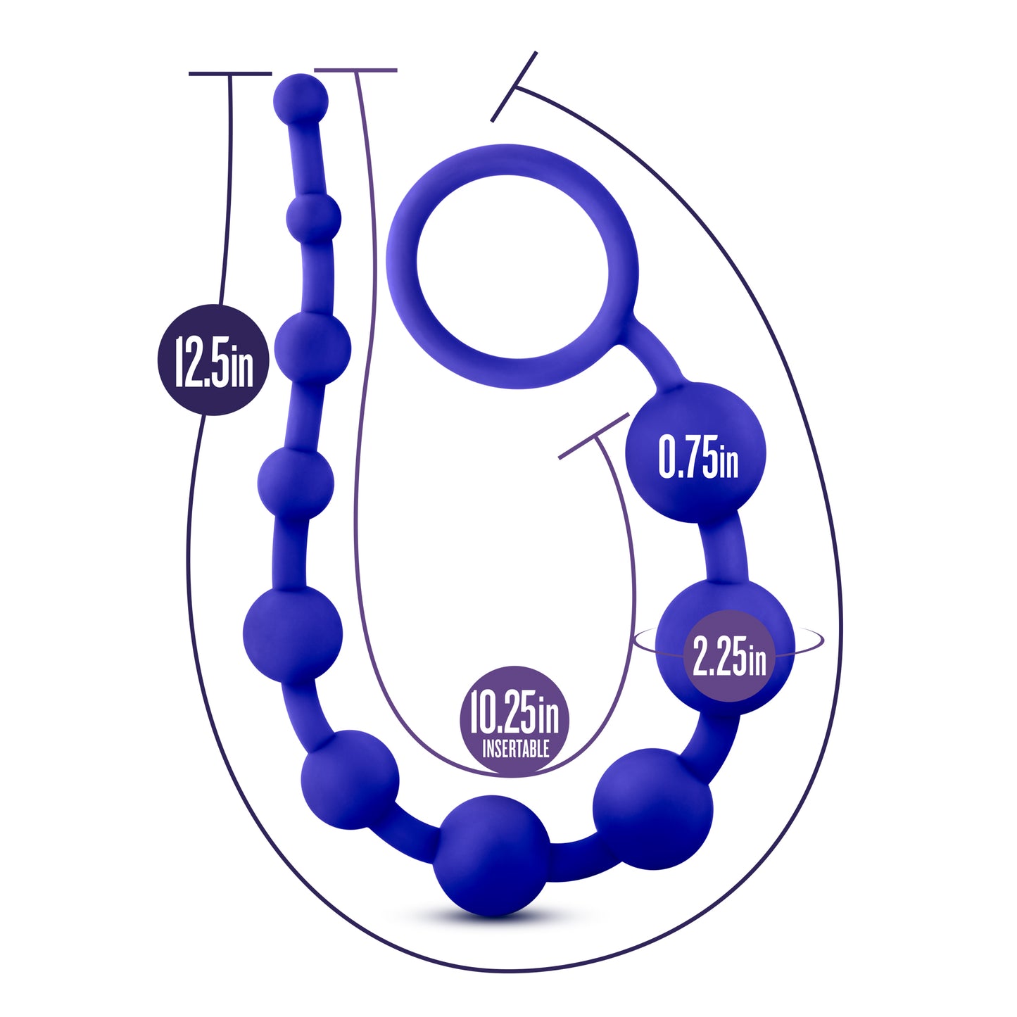 Luxe Silicone 10 Beads Indigo - One Stop Adult Shop