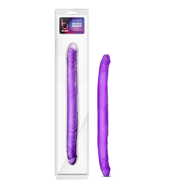 B Yours - 16" Double Dildo (Purple) - One Stop Adult Shop