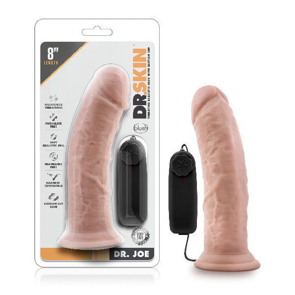 Dr Skin Dr Joe 8 Inch Vibrating Cock with Suction Cup Vanilla - One Stop Adult Shop