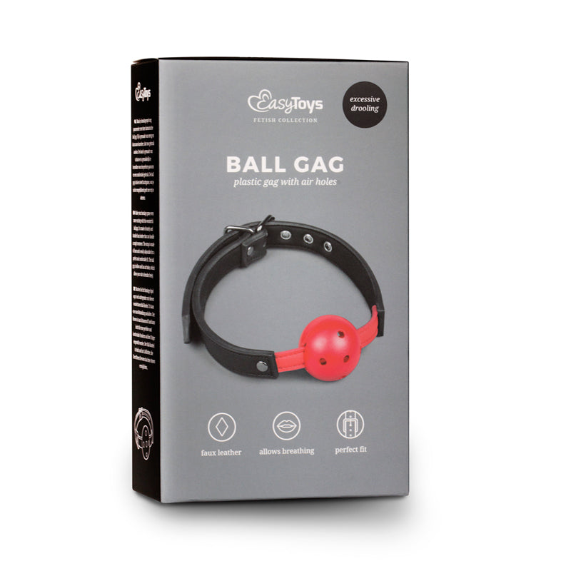 EasyToys - Ball Gag With PVC Ball (Red) - One Stop Adult Shop