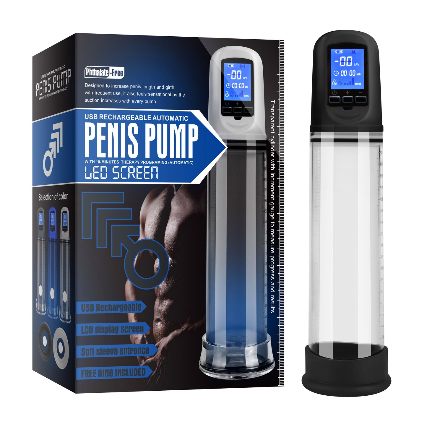 Luxury USB LCD Auto-Pump Clear - One Stop Adult Shop