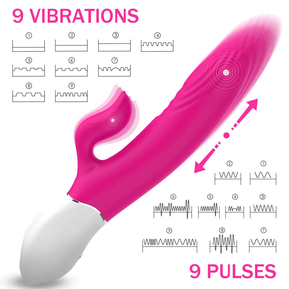 Lighter Thrusting Rabbit Vibrator - Pink - One Stop Adult Shop